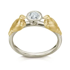 Dove Diamond Ring In 9ct White & Yellow Gold -Outlet Jewel Orix Store 9WY DR252 upright