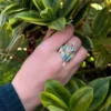 Seasons Gold Leaves Dress Ring In Summer Enamel -Outlet Jewel Orix Store 9WYR ER265 Summer Modelled1