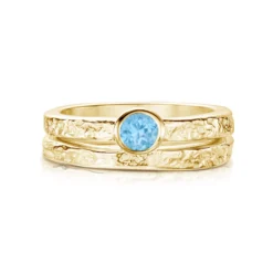 Matrix Blue Topaz Ring Set In 9ct Yellow Gold