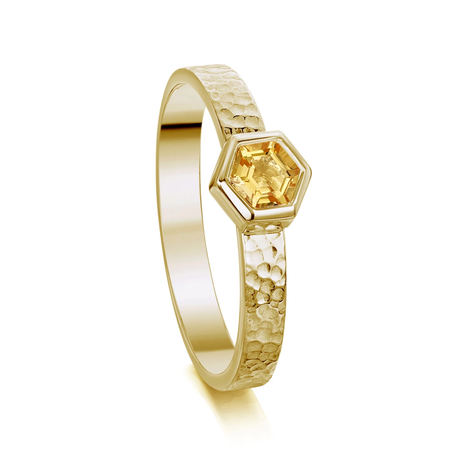 Honeycomb 4mm Citrine Ring In 9ct Yellow Gold 3 Honeycomb 4mm Citrine Ring In 9ct Yellow Gold