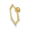 Honeycomb Hexagon Ring With 5mm Citrine In 9ct Yellow Gold -Outlet Jewel Orix Store 9Y CIT SR276 upright