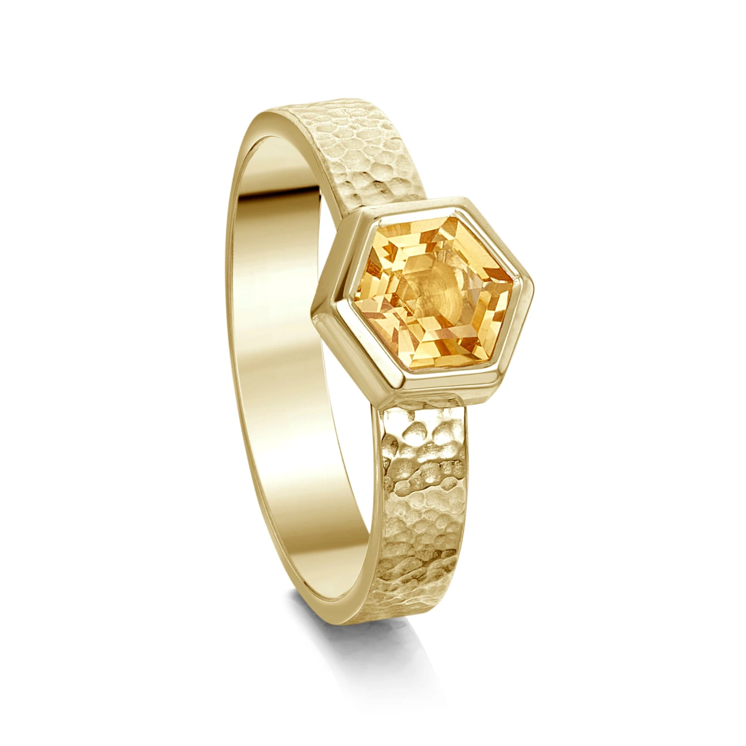 Honeycomb 6mm Citrine Ring In 9ct Yellow Gold 3 Honeycomb 6mm Citrine Ring In 9ct Yellow Gold