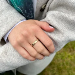 Ogham 4mm Oval Court Diamond Ring In 9ct Yellow Gold -Outlet Jewel Orix Store 9Y DR099Oghamdiamondringinyellowgold