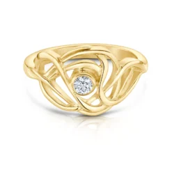 Tidal Diamond Ring In 9ct Yellow Gold -Outlet Jewel Orix Store 9Y DR155 face