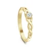 Celtic Twist 0.09ct Diamond Solitaire Ring In 9ct Yellow Gold -Outlet Jewel Orix Store 9Y DR173 upright