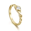 Celtic Twist 0.22ct Diamond Solitaire Ring In 9ct Yellow Gold -Outlet Jewel Orix Store 9Y DR175 upright