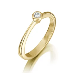 Contemporary 0.10ct Solitaire Diamond Ring In 9ct Yellow Gold