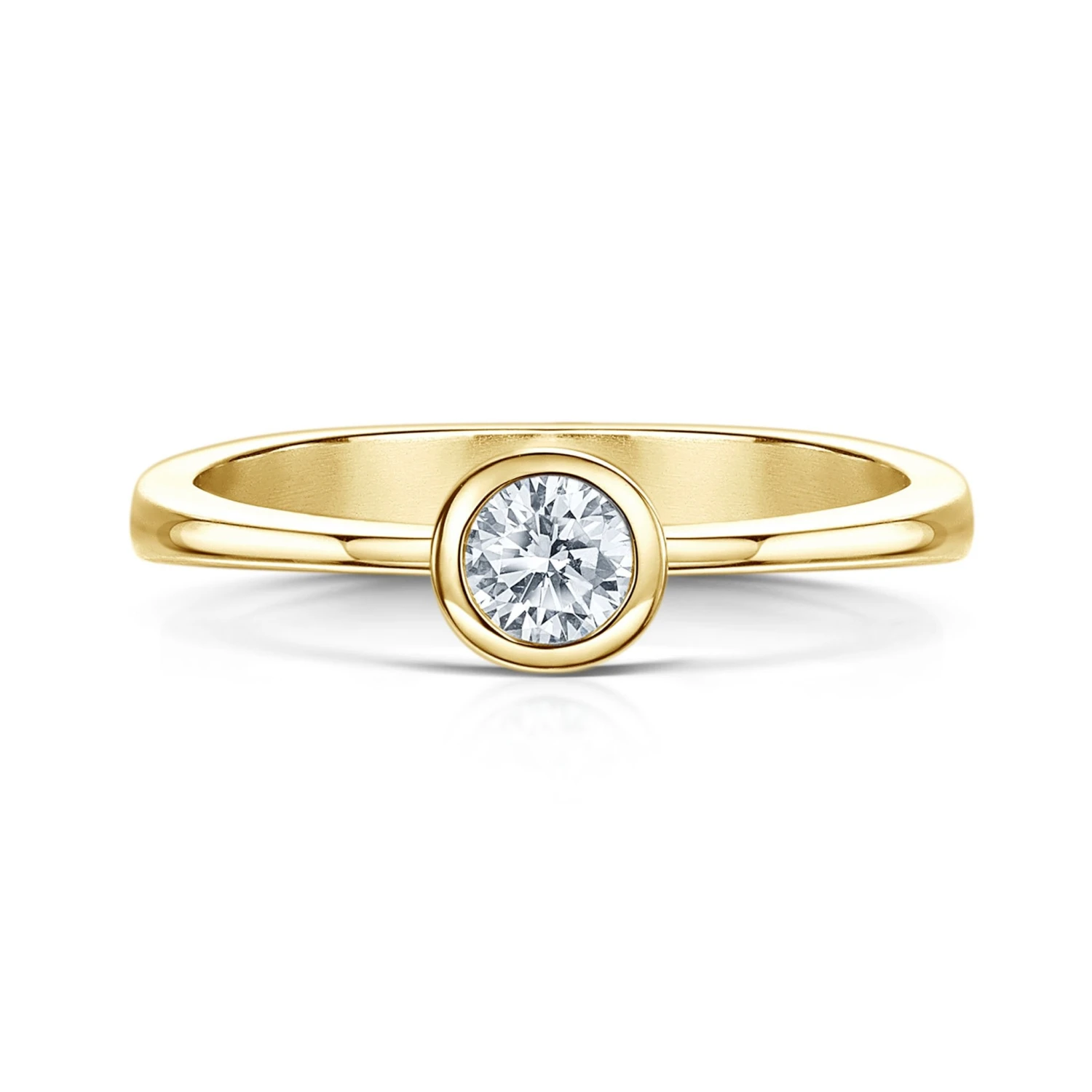 Contemporary 0.25ct Solitaire Diamond Ring In 9ct Yellow Gold 4 Contemporary 0.25ct Solitaire Diamond Ring In 9ct Yellow Gold - Image 2