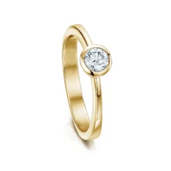 Contemporary 0.25ct Solitaire Diamond Ring In 9ct Yellow Gold