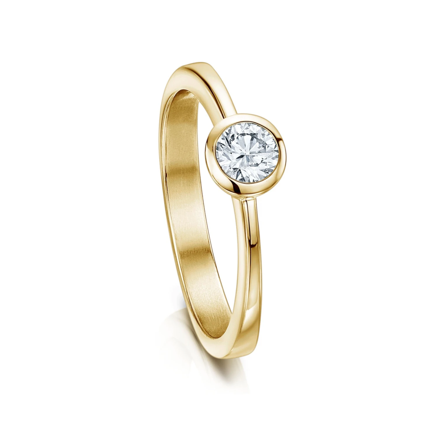 Contemporary 0.25ct Solitaire Diamond Ring In 9ct Yellow Gold 3 Contemporary 0.25ct Solitaire Diamond Ring In 9ct Yellow Gold