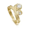 New Wave Double Diamond Dress Ring In 9ct Yellow Gold -Outlet Jewel Orix Store 9Y DR201 upright