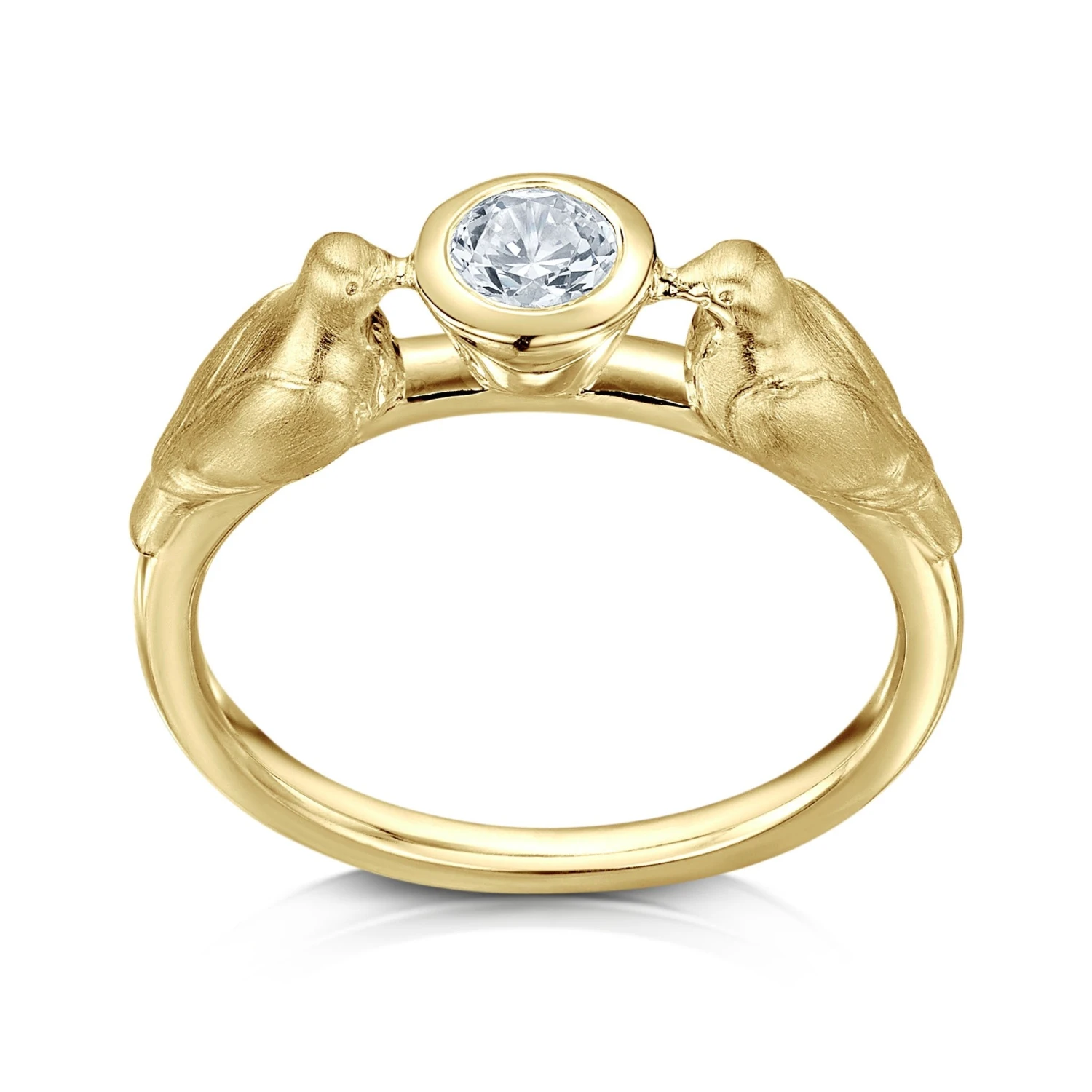 Dove Diamond Ring In 9ct Yellow Gold 3 Dove Diamond Ring In 9ct Yellow Gold