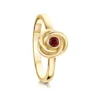 Reef Knot Garnet Ring In 9ct Yellow Gold -Outlet Jewel Orix Store 9Y GAR3 R028 upright