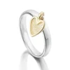 Secret Hearts Silver Ring With 9ct Yellow Gold Heart -Outlet Jewel Orix Store 9Y R0138 upright