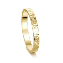 Honeycomb 3mm Textured Ring In 9ct Yellow Gold