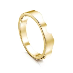 River Ripples Wedding Band In 9ct Yellow Gold