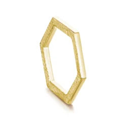 Honeycomb Hexagon Ring In 9ct Yellow Gold