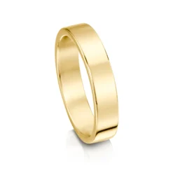 Contemporary 4mm Wedding Ring In 9ct Yellow Gold