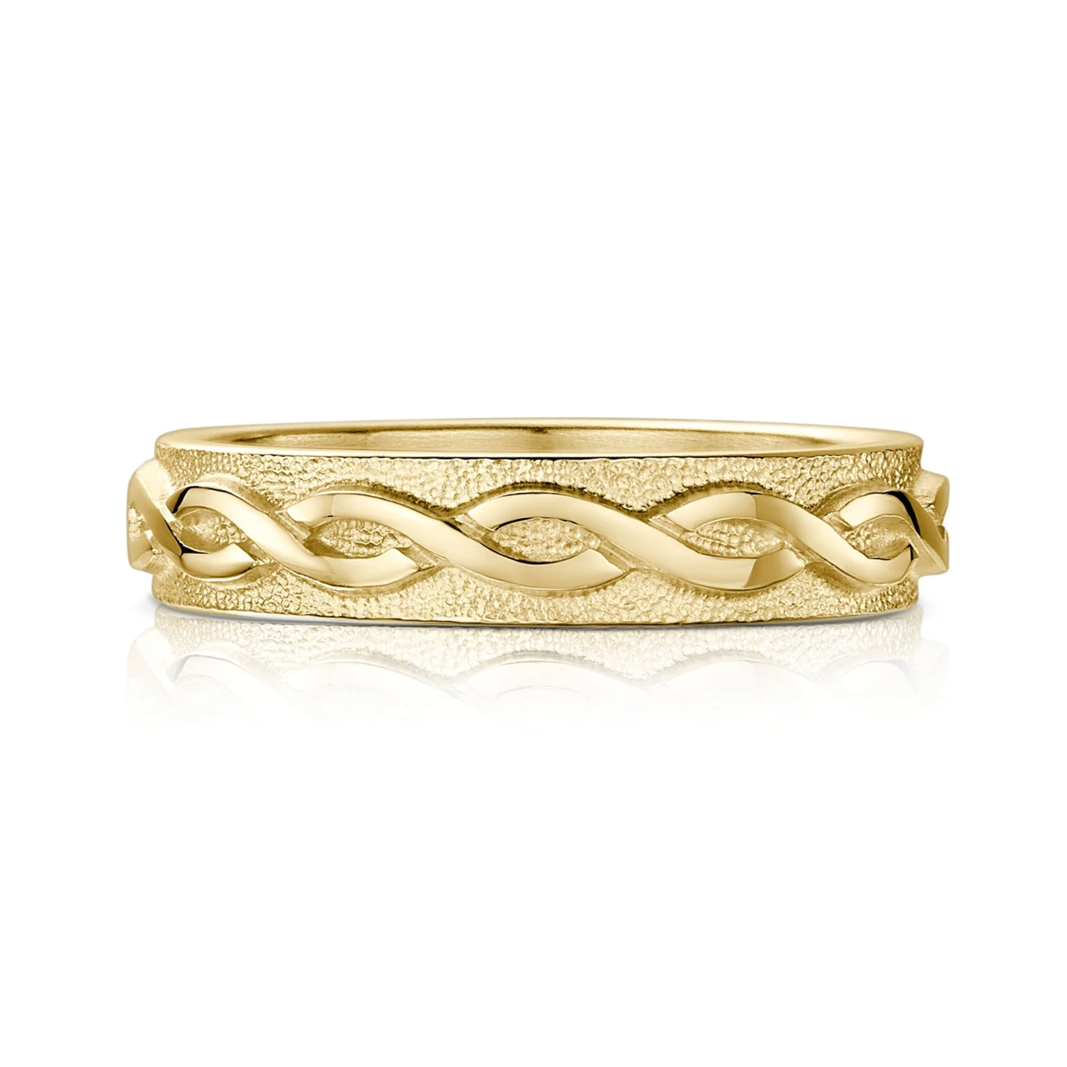 Celtic Twist Textured Ring In 9ct Yellow Gold 4 Celtic Twist Textured Ring In 9ct Yellow Gold - Image 2