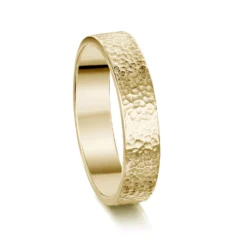 Honeycomb 5mm Textured Ring In 9ct Yellow Gold