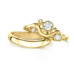 Cosmos Constellation Diamond Ring Set In 9ct Yellow Gold