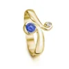9ct Yellow Gold Swirl Ring With Tanzanite -Outlet Jewel Orix Store 9Y TDR245 upright