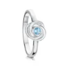Reef Knot Blue Topaz Ring In Sterling Silver