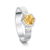 Honeycomb Silver Ring With 6mm Citrine -Outlet Jewel Orix Store CIT SR280