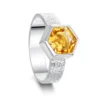 Honeycomb Silver Ring With 8mm Citrine 2 Honeycomb Silver Ring With 8mm Citrine -Outlet Jewel Orix Store CIT SRX280 upright