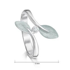 Rowan Cubic Zirconia Leaves Ring In Frost Enamel 8 Rowan Cubic Zirconia Leaves Ring In Frost Enamel -Outlet Jewel Orix Store CZ ESR158 FROST upright sizes