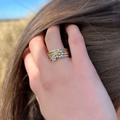 Daisies At Dawn Small Enamel Ring In Sterling Silver -Outlet Jewel Orix Store Daisies YellowHaloStack 19d11dd7 4afa 4546 b006 964b0ba8cbd4