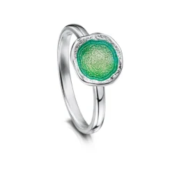 Lunar Bright Petite Ring In Spring Green Enamel