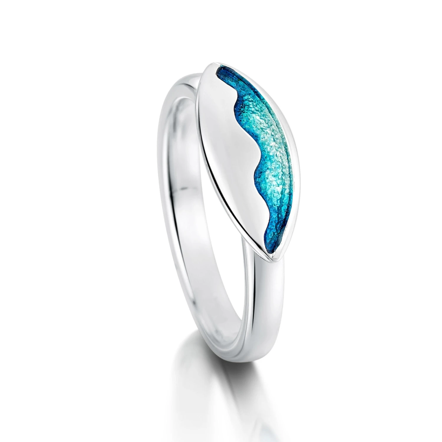 Sands Of Time 1-ripple Ring In Peacock Enamel 3 Sands Of Time 1-ripple Ring In Peacock Enamel