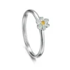 Daisies At Dawn Petite Enamel Ring In Sterling Silver