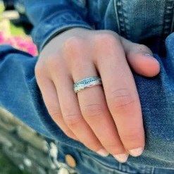 Skyran Sterling Silver Ring In Storm Enamel