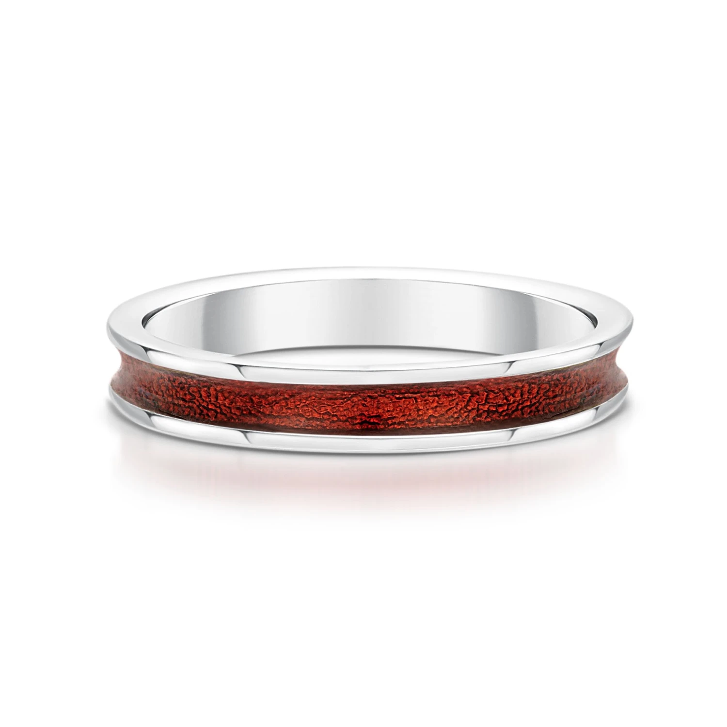 Halo Sterling Silver Ring In Red Enamel 4 Halo Sterling Silver Ring In Red Enamel - Image 2