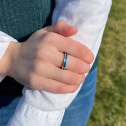 Halo Sterling Silver Ring In Tropical Enamel