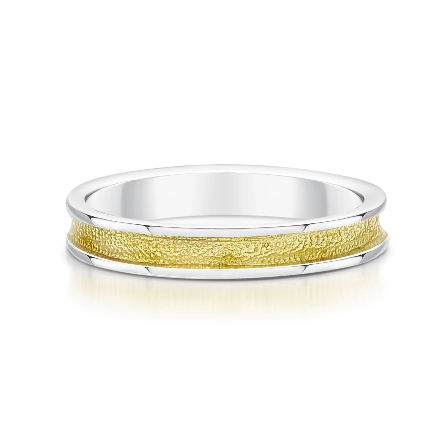 Halo Sterling Silver Ring In Yellow Enamel 4 Halo Sterling Silver Ring In Yellow Enamel - Image 2