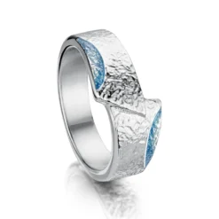 Standing Stones Enamel Ring In Sterling Silver