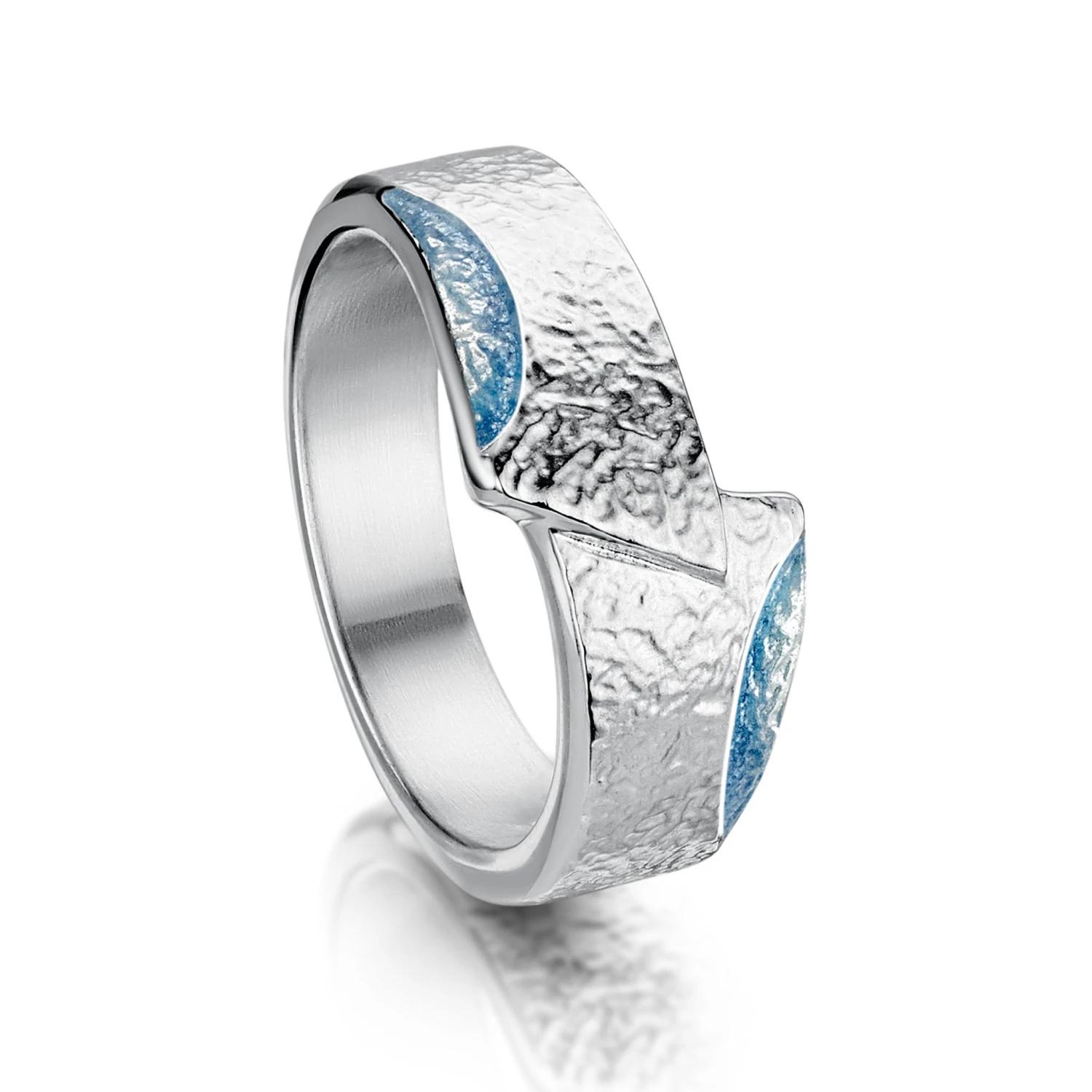 Standing Stones Enamel Ring In Sterling Silver 3 Standing Stones Enamel Ring In Sterling Silver