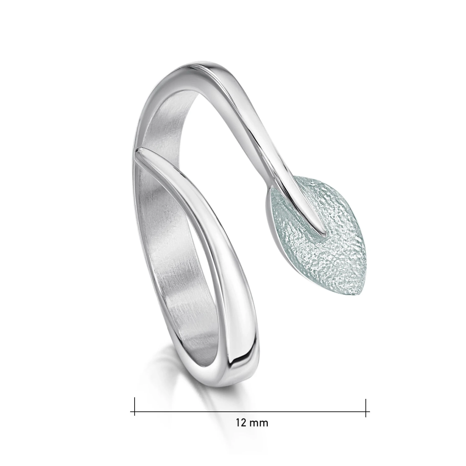 Rowan Leaf Ring In Frost Enamel 4 Rowan Leaf Ring In Frost Enamel - Image 2