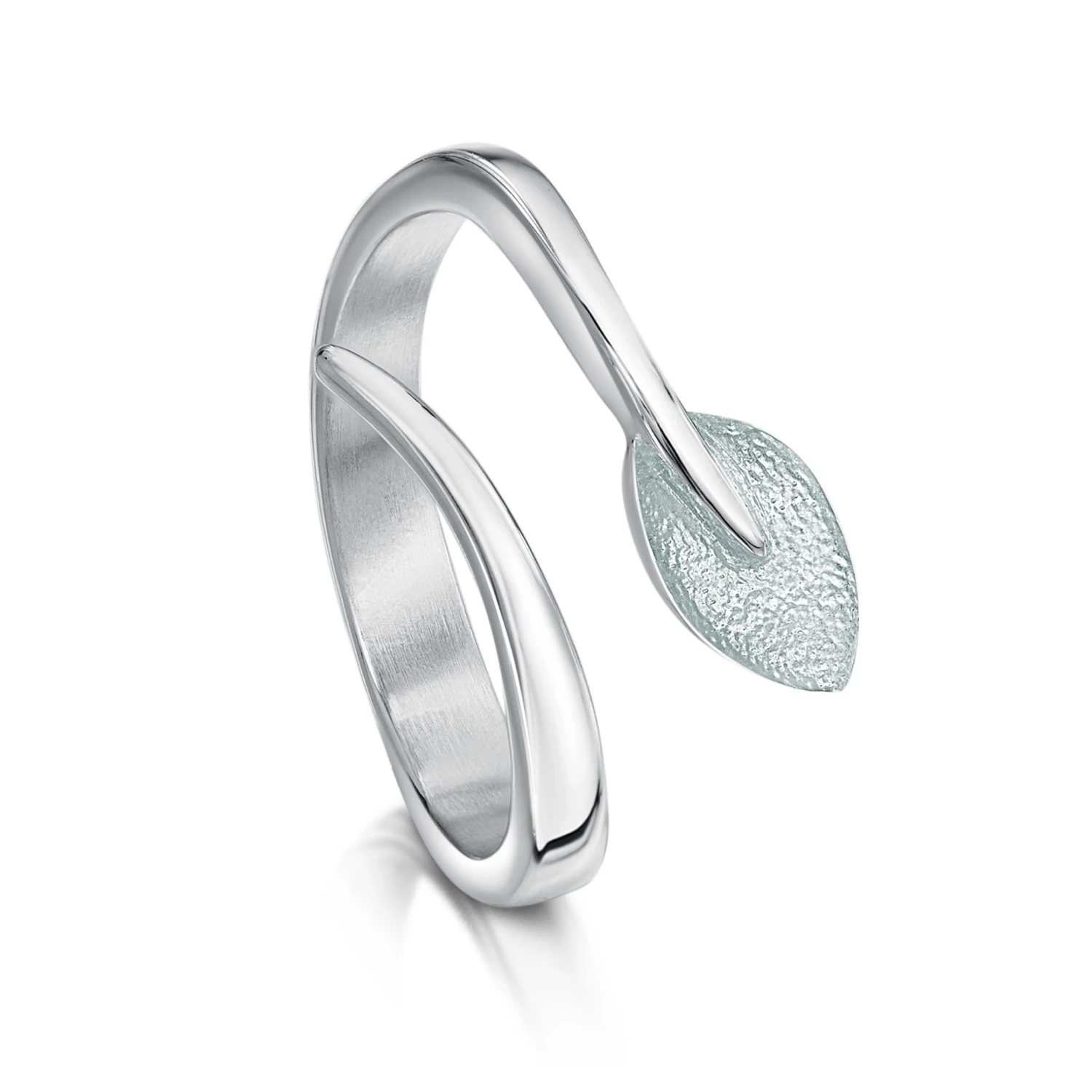 Rowan Leaf Ring In Frost Enamel 3 Rowan Leaf Ring In Frost Enamel