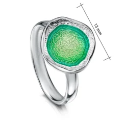 Lunar Bright Small Ring In Spring Green Enamel -Outlet Jewel Orix Store ER2049 SPRGRsizing