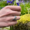 Bluebell 3-flower Enamel Ring In Sterling Silver -Outlet Jewel Orix Store ER241BluebellRingmodelled