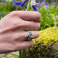 Bluebell 3-flower Enamel Ring In Sterling Silver