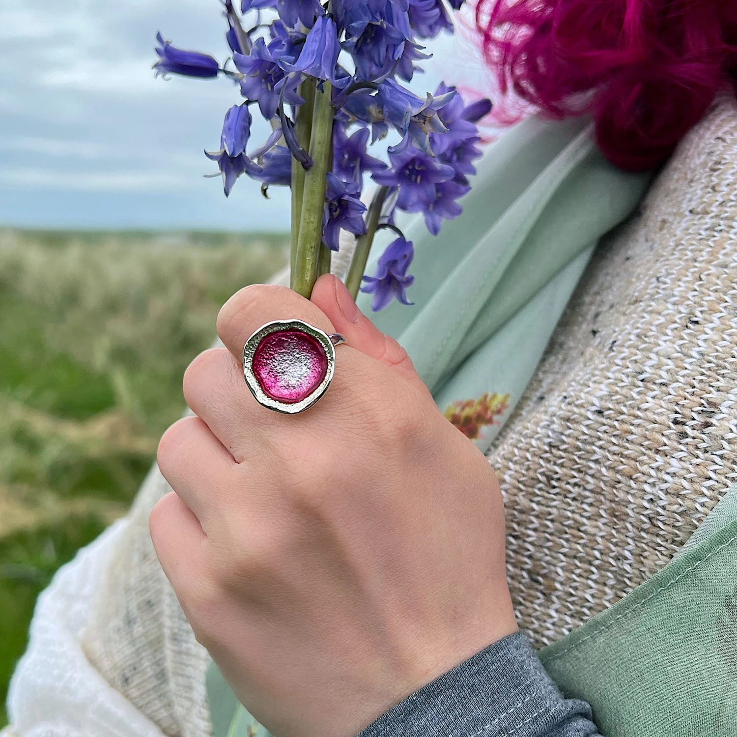 Lunar Bright Ring In Hot Pink Enamel 3 Lunar Bright Ring In Hot Pink Enamel
