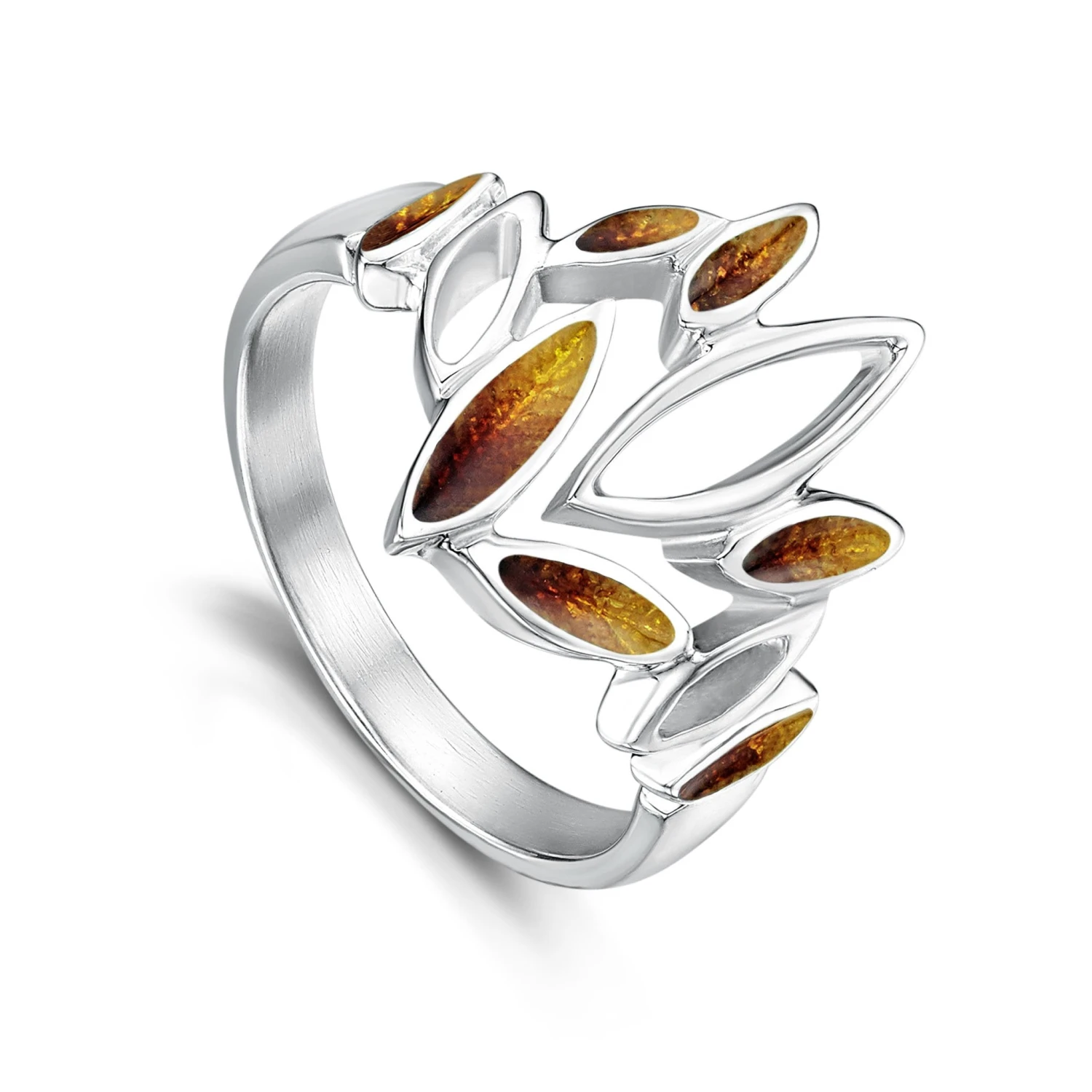 Seasons Sterling Silver Ring In Autumn Enamel 3 Seasons Sterling Silver Ring In Autumn Enamel