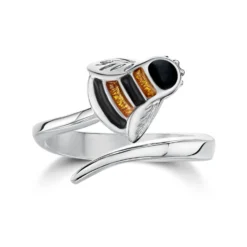 Bumblebee Enamel Ring In Sterling Silver -Outlet Jewel Orix Store ER273 YELBK face