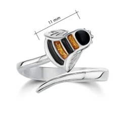 Bumblebee Enamel Ring In Sterling Silver -Outlet Jewel Orix Store ER273 YELBK face sizes