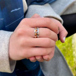 Skara Shard Enamel Ring In Sterling Silver -Outlet Jewel Orix Store ER75 SkaraShardringmodelledinfire